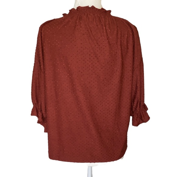 Madewell Texture & Thread Clip Dot Ruffle Top - L - Picture 8 of 15